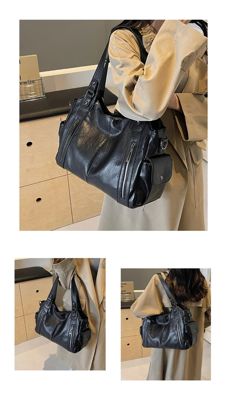 Soft Interior Shoulder Bag 2026 - High Quality Contrasting Color PU Handbag for Wome - JStorehub 