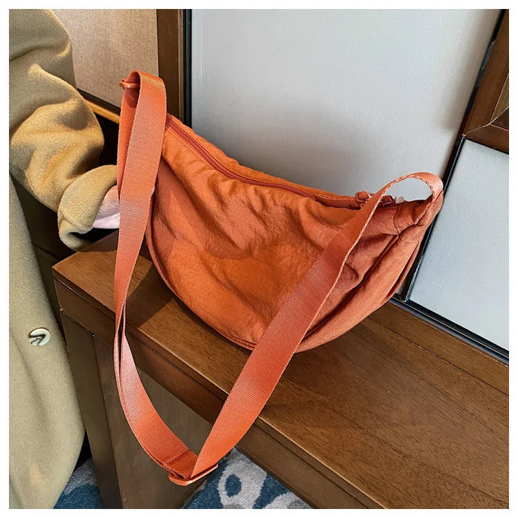 Casual Nylon Hobo Crossbody Bag for Women - Large Capacity Designer Shoulder
