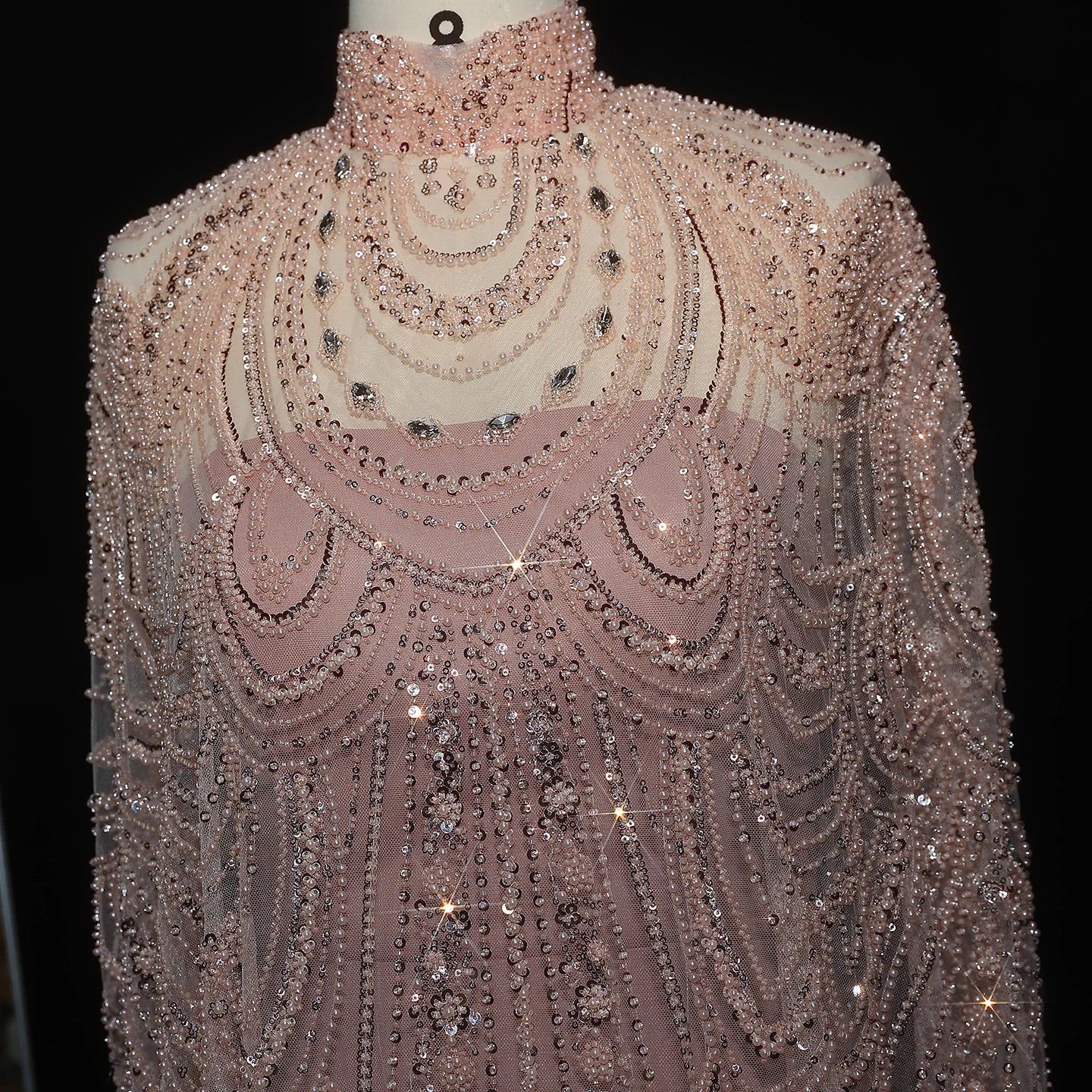 Customized Luxury Nude Caftan Prom Evening Dress - Elegant Party Gown - JStorehub 