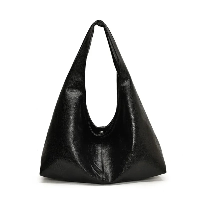 Large Capacity PU Leather Hobo Underarm Bag - 2026 Y2K Trend Shoulder Tote for Women