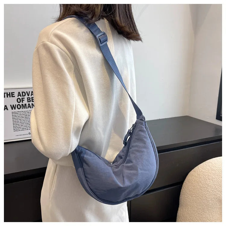 Casual Nylon Hobo Crossbody Bag for Women - Large Capacity Designer Shoulder