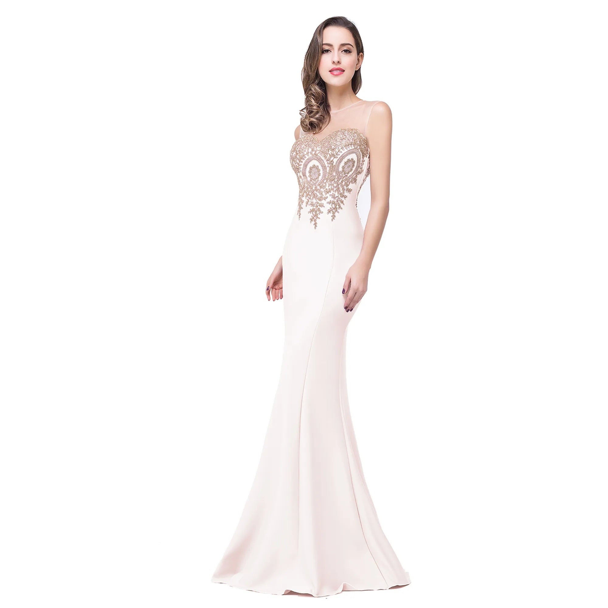 White Off-Shoulder Elegant Wedding Dress - Modern Bridal Gown - JStorehub 