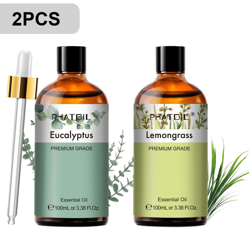 Phatoil 100ml Premium Essential Oil Set - Sandalwood Lavender Eucalyptus - JStorehub 