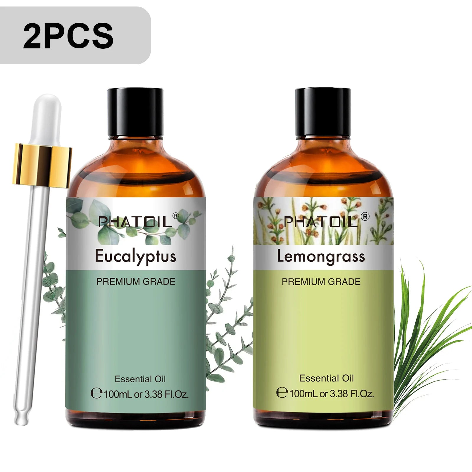 Phatoil 100ml Premium Essential Oil Set - Sandalwood Lavender Eucalyptus - JStorehub 