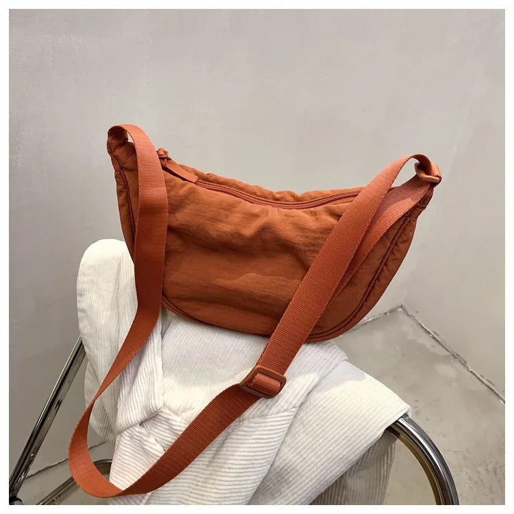 Casual Nylon Hobo Crossbody Bag for Women - Large Capacity Designer Shoulder
