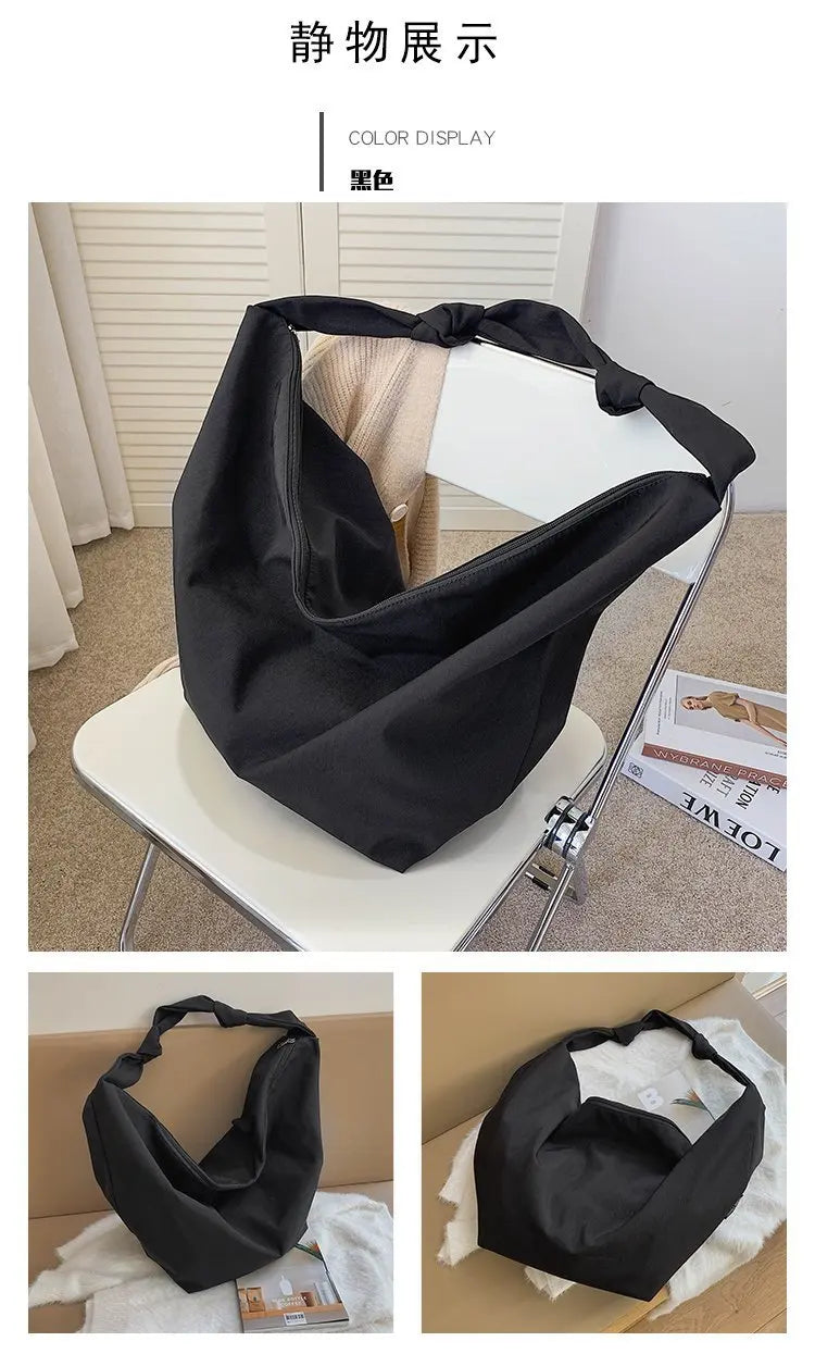 2026 Canvas Tote Bag for Women - Casual Solid Color Shoulder Messenger Bag - JStorehub 