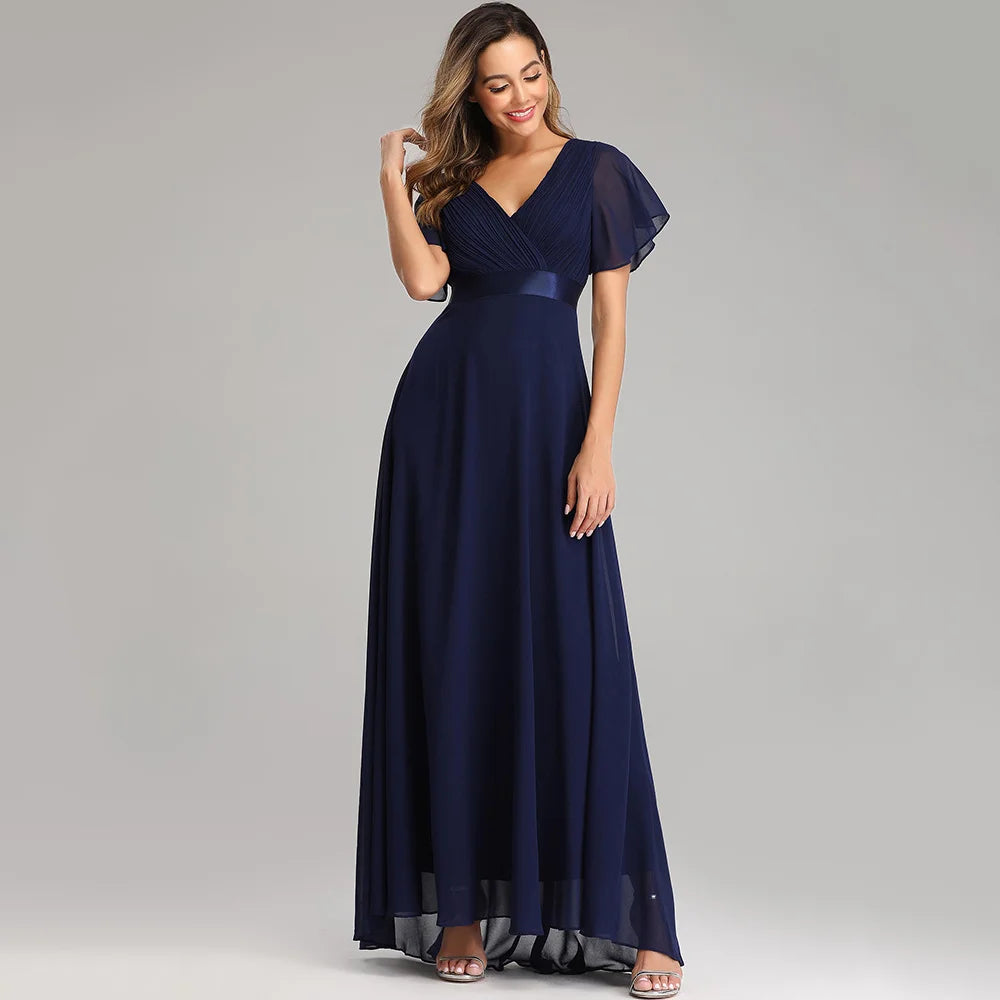 Sexy Pink Chiffon Tulle Maxi Summer Dress - Casual Vintage Long Party Gown
