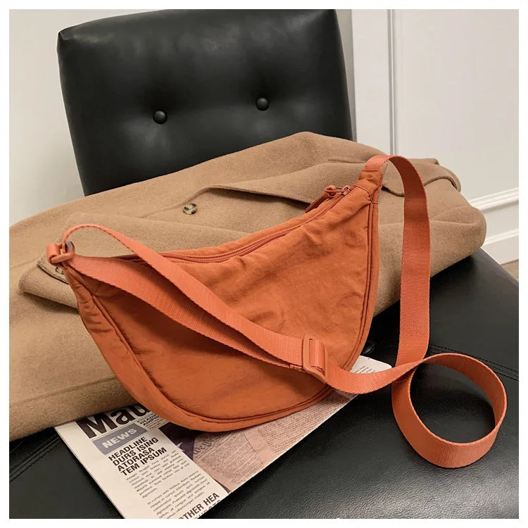 Casual Nylon Hobo Crossbody Bag for Women - Large Capacity Designer Shoulder