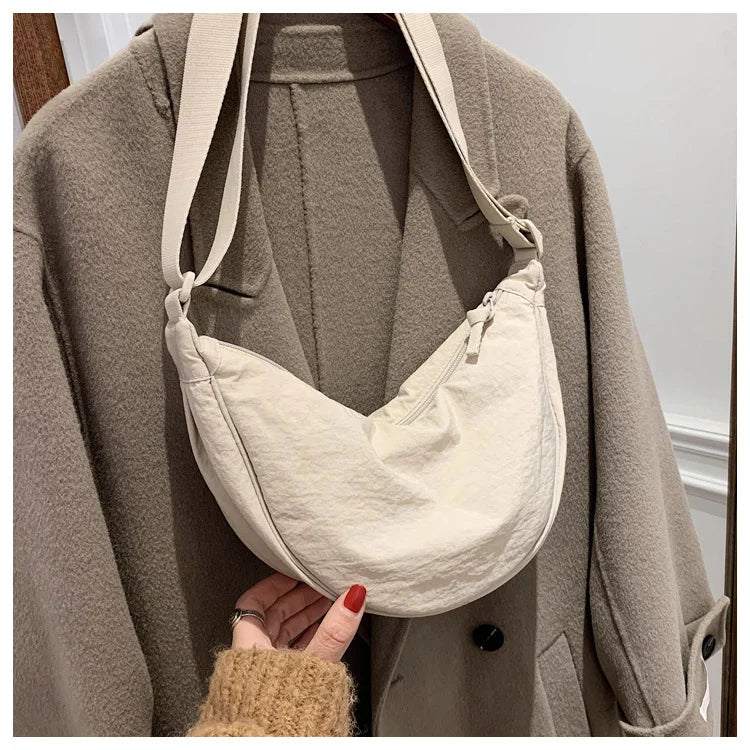 Casual Nylon Hobo Crossbody Bag for Women - Large Capacity Designer Shoulder