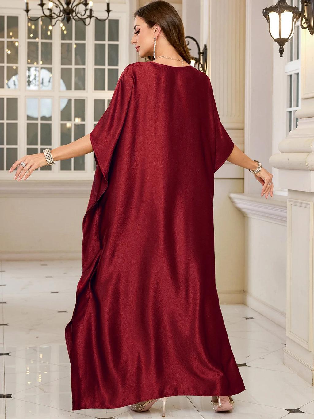 Women Embroidered Long Caftans Plus Size Kaftan Dresses Beach Bathing Suit Cover up moomoo Dress Moroccan Robe