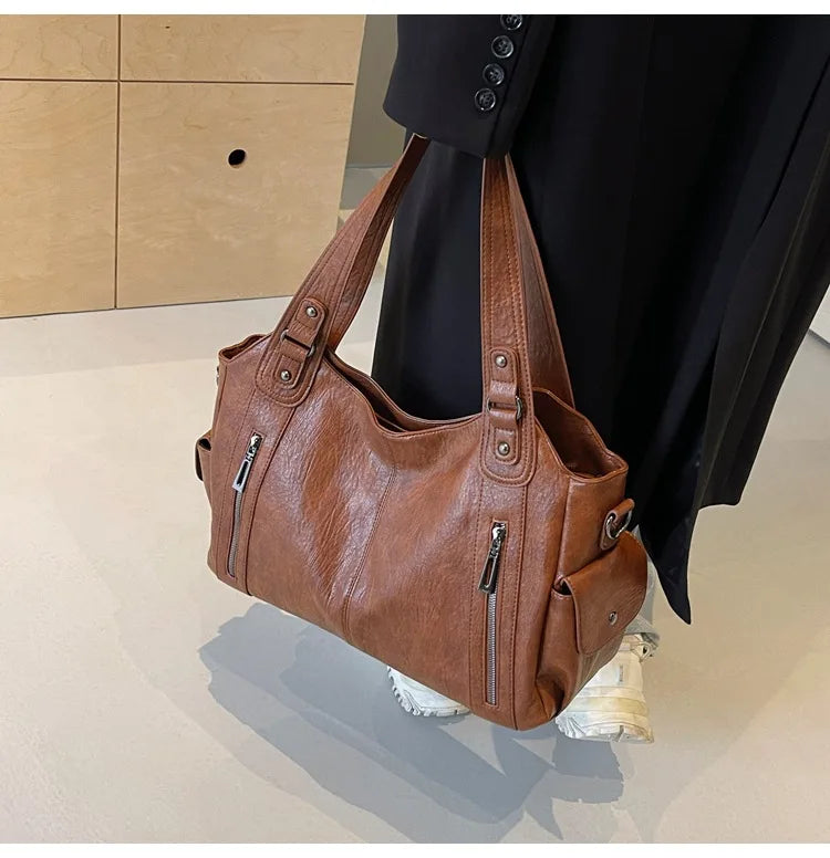 Soft Interior Shoulder Bag 2026 - High Quality Contrasting Color PU Handbag for Wome - JStorehub 