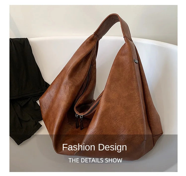 Big Black Shoulder Bag for Women - Large Hobo Soft Leather Crossbody Tote Bag - JStorehub 