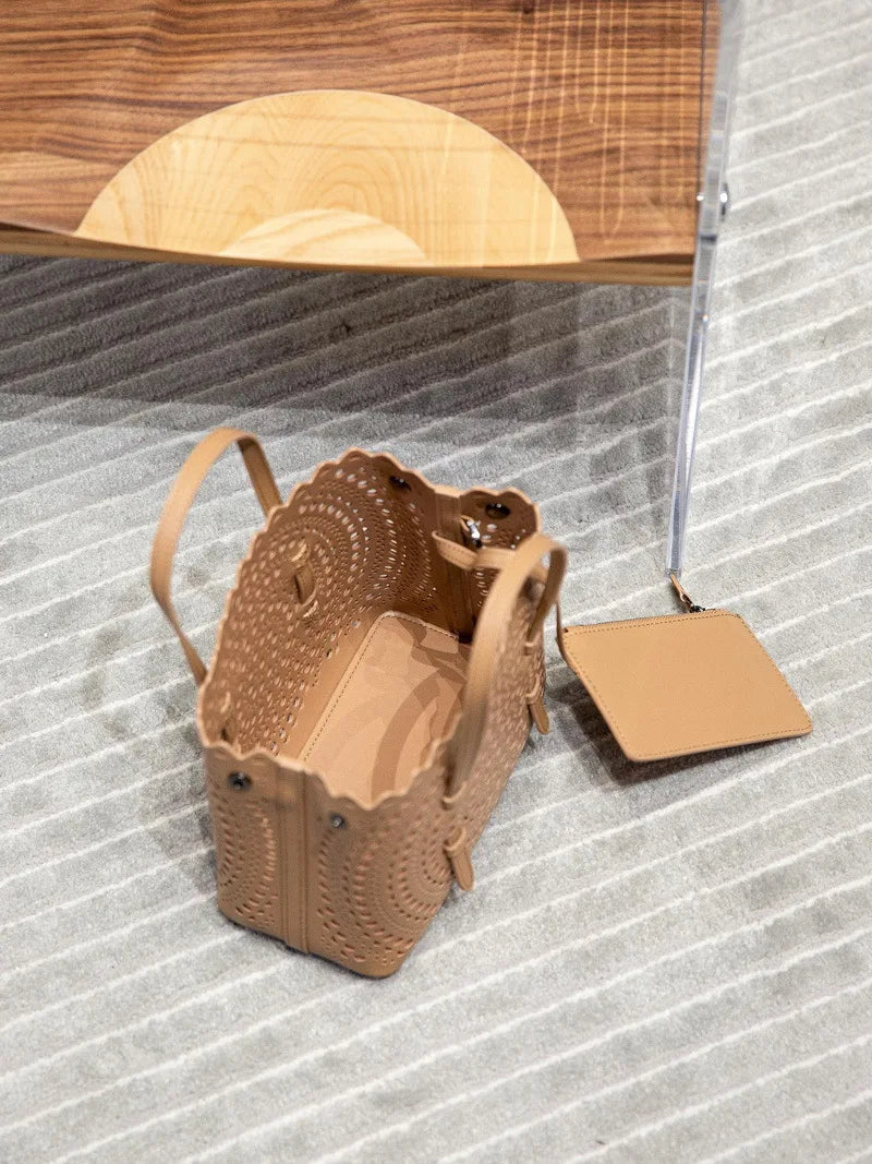 Beige Small Tote Shoulder Bag for Women - Handheld Travel Daily Bag