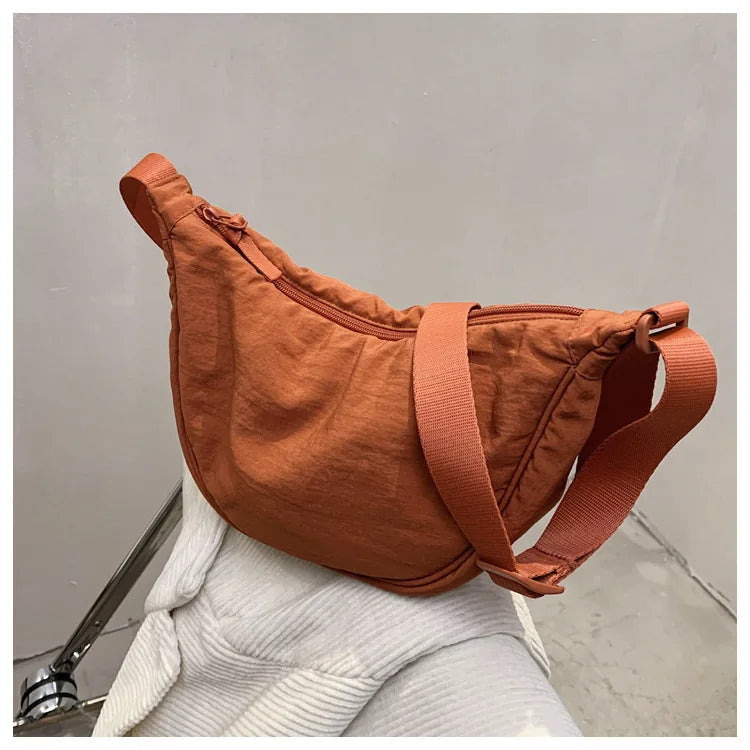 Casual Nylon Hobo Crossbody Bag for Women - Large Capacity Designer Shoulder
