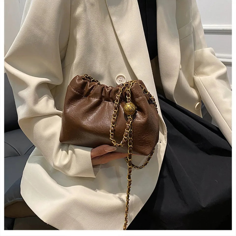 Women's chain shoulder bag PU leather crossbody bag handbag - SalmanStore 