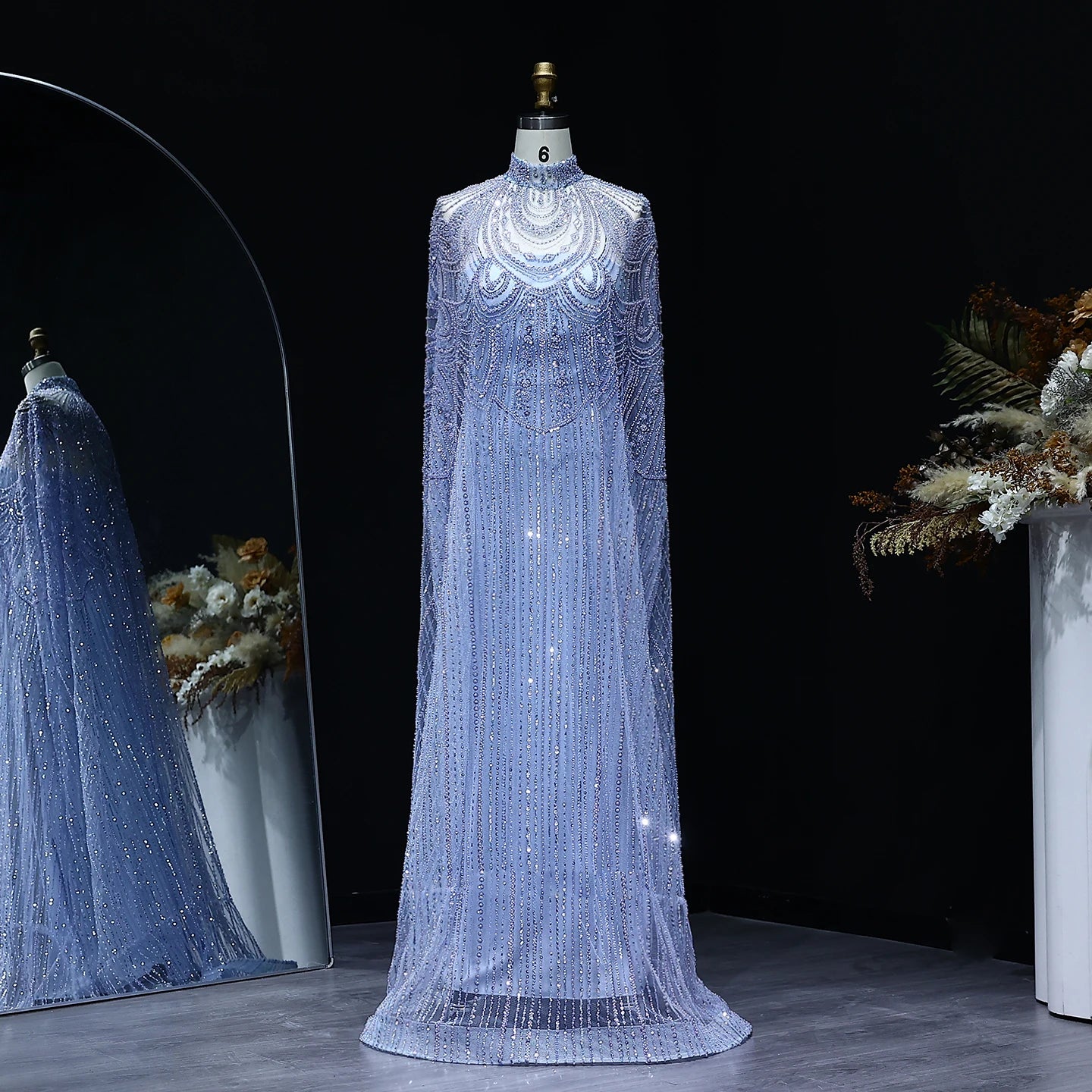 Customized Luxury Nude Caftan Prom Evening Dress - Elegant Party Gown