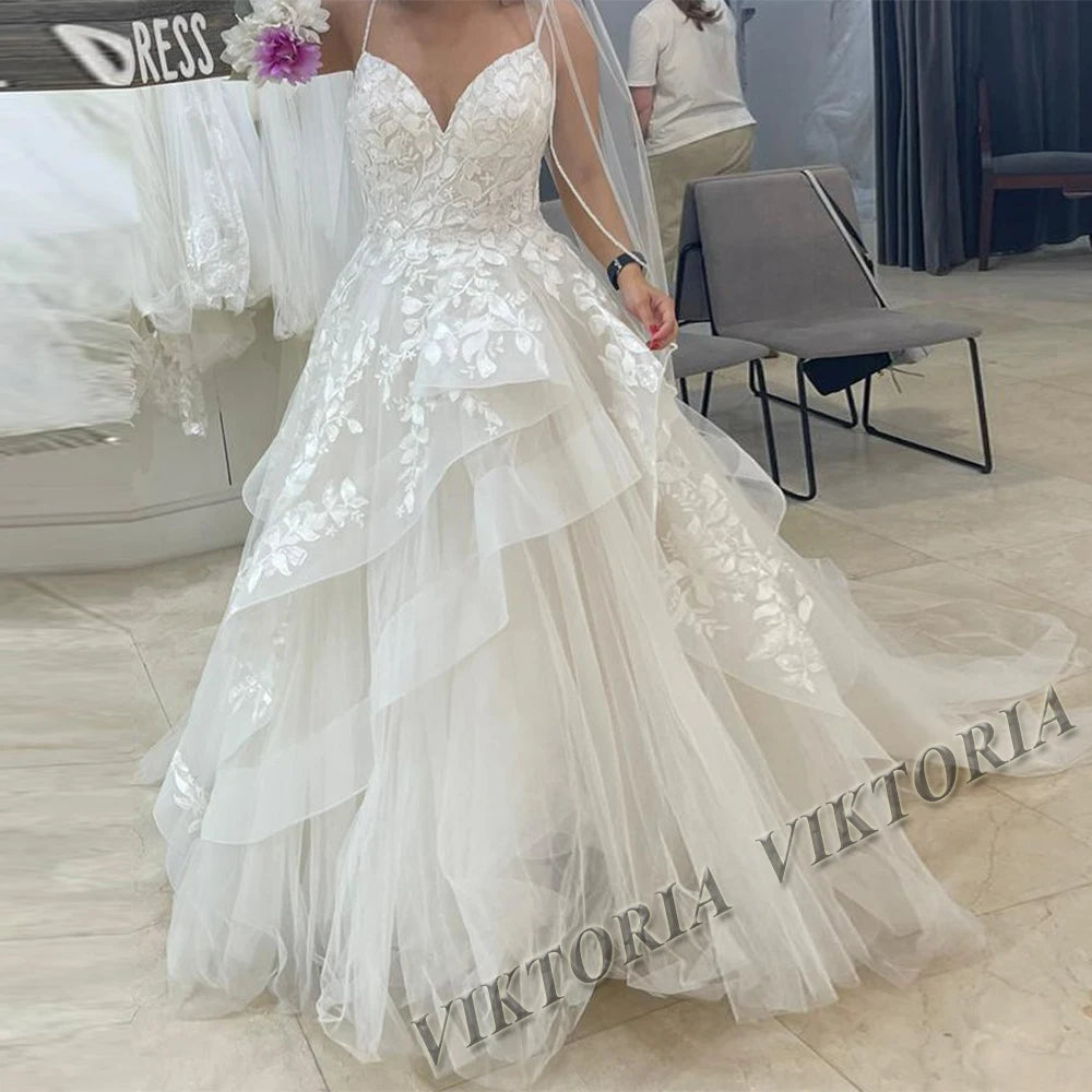 Vintage Lace Wedding Dress - Sweetheart Lace-Up Ball Gown Bridal Gown - JStorehub 