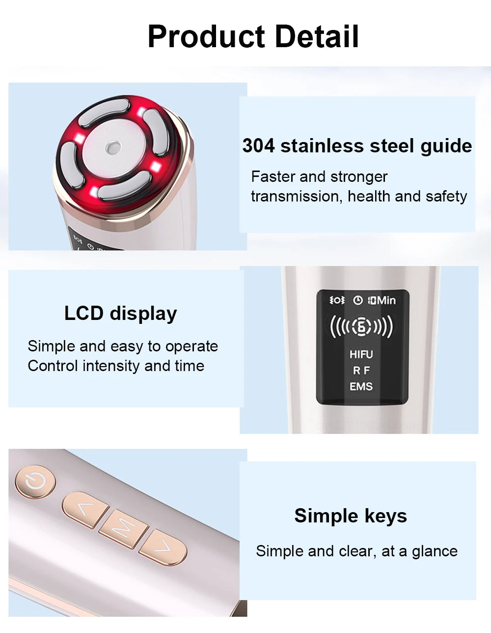 HIFU Face Lifting Machine - EMS Microcurrent Skin Rejuvenation Massager - JStorehub 