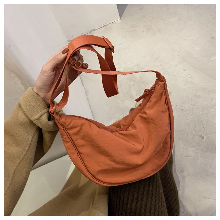 Casual Nylon Hobo Crossbody Bag for Women - Large Capacity Designer Shoulder