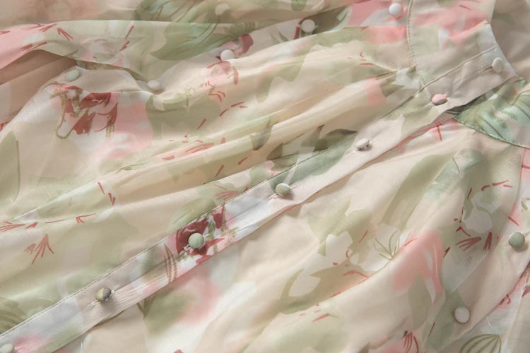 Women Dresses: Stand Collar Floral Casual Vestidos | Salman Store
