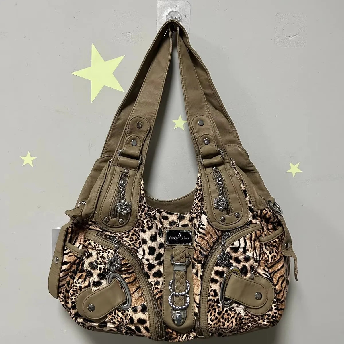 Vingtae Women Handbags Leopard Bag Top-handle Handbag Fashion - SalmanStore 