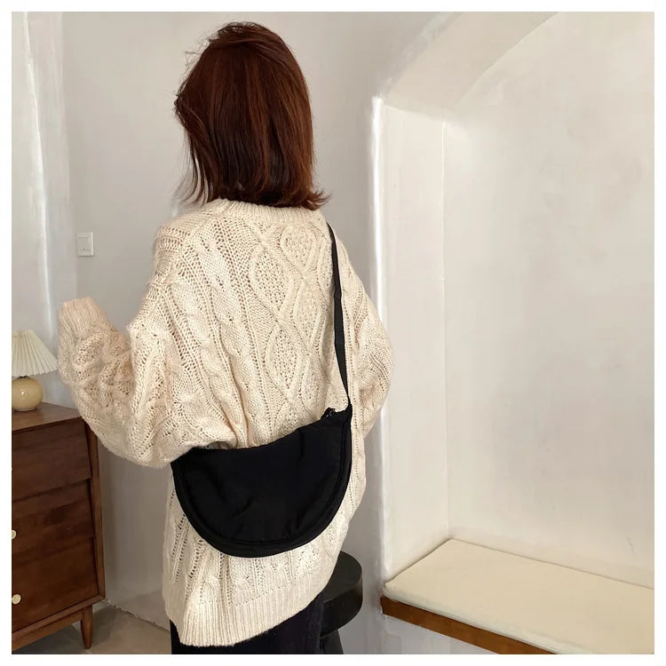 Casual Nylon Hobo Crossbody Bag for Women - Large Capacity Designer Shoulder - JStorehub 