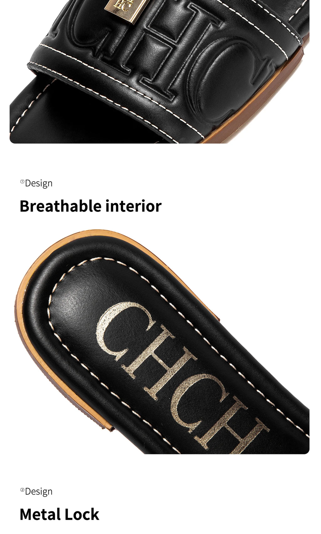Women's Solid Color Embossed Flat Sandals - Simple Fashion Summer Slippers - JStorehub 