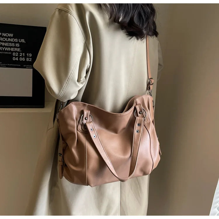 Soft Interior Shoulder Bag 2026 - High Quality Contrasting Color PU Handbag for Wome