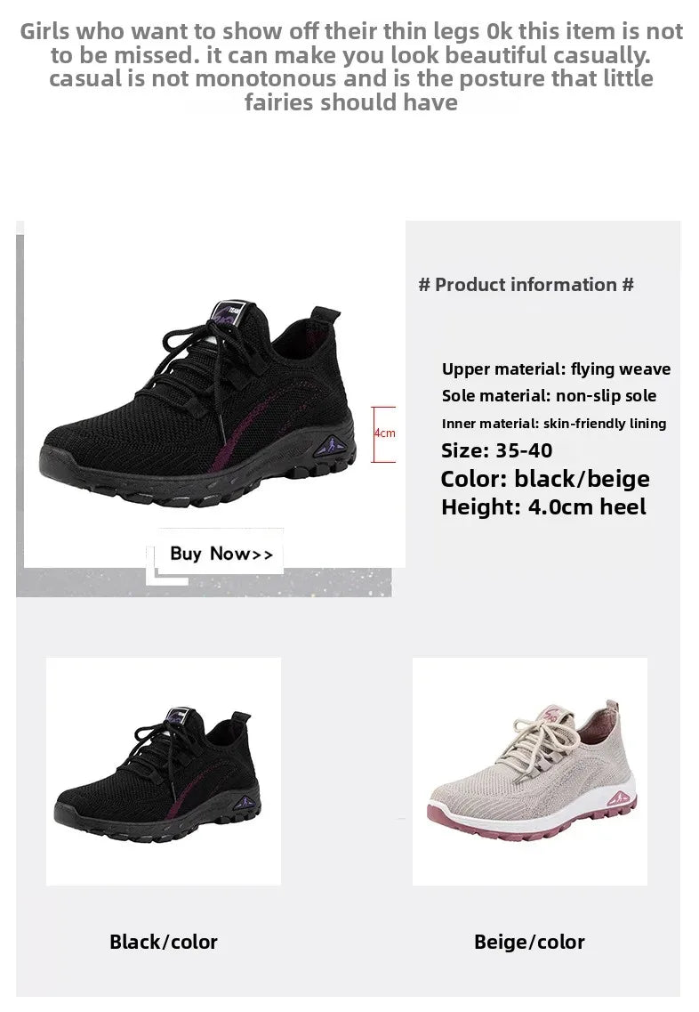 Black Beijing Cloth Casual Work Shoes for Women - Comfortable Slip-On Flats