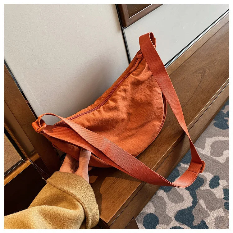 Casual Nylon Hobo Crossbody Bag for Women - Large Capacity Designer Shoulder