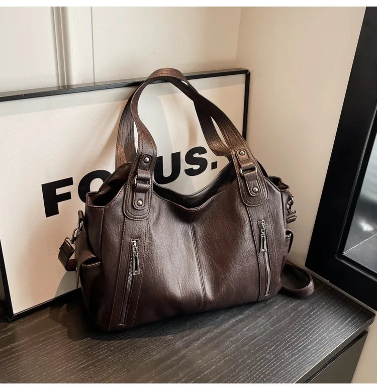 Soft Interior Shoulder Bag 2026 - High Quality Contrasting Color PU Handbag for Wome - JStorehub 