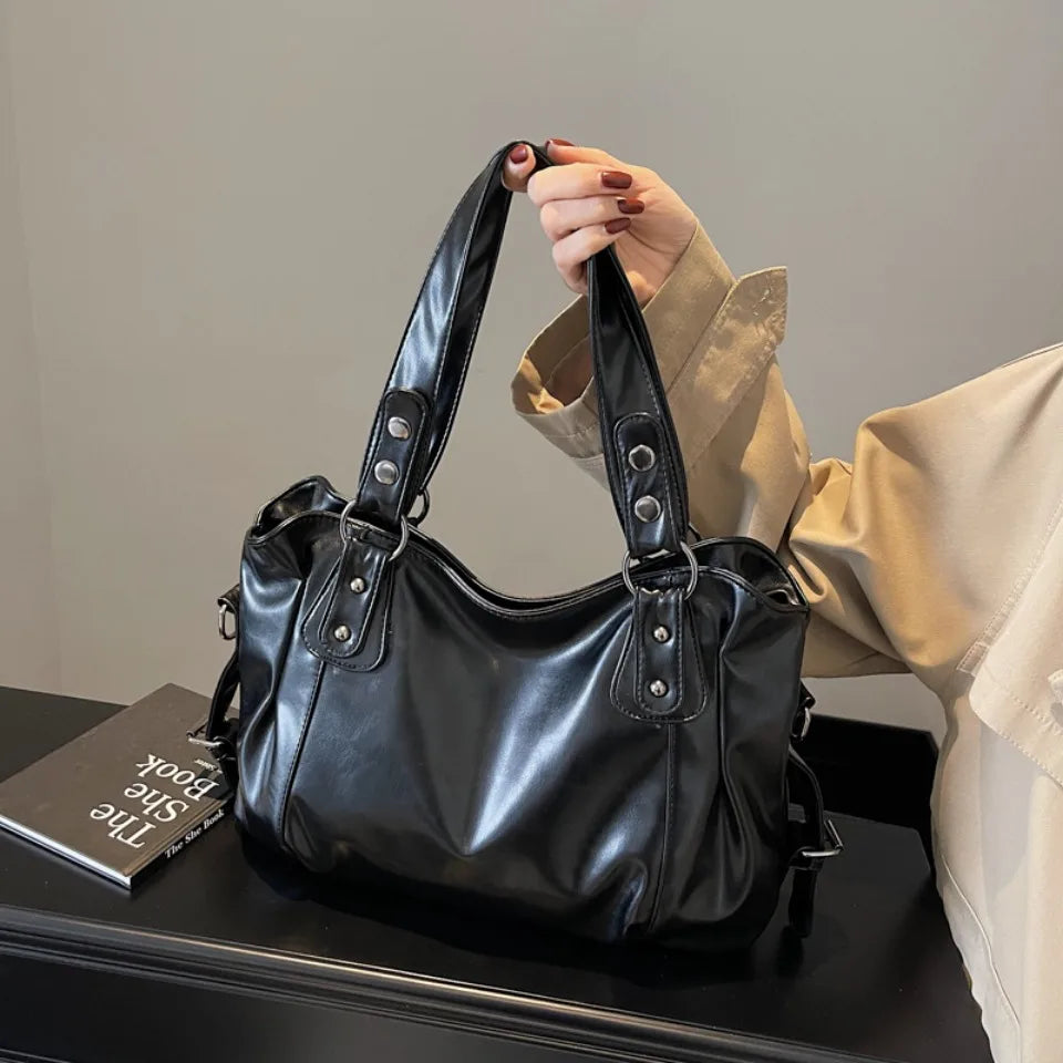 Soft Interior Shoulder Bag 2026 - High Quality Contrasting Color PU Handbag for Wome