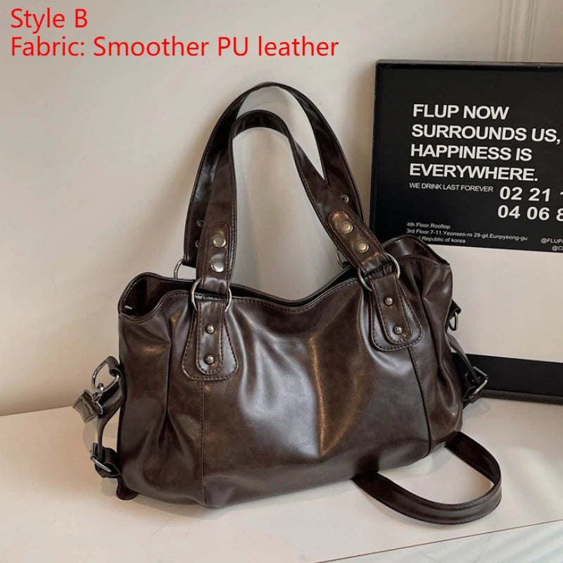 Soft Interior Shoulder Bag 2026 - High Quality Contrasting Color PU Handbag for Wome