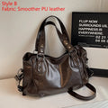 Soft Interior Shoulder Bag 2026 - High Quality Contrasting Color PU Handbag for Wome