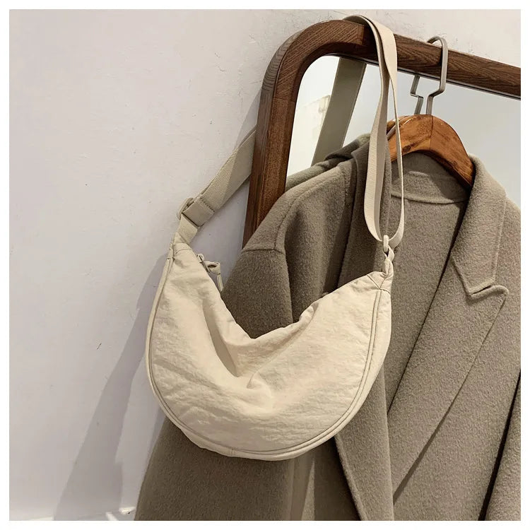 Casual Nylon Hobo Crossbody Bag for Women - Large Capacity Designer Shoulder