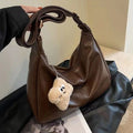 Trendy Slouchy Shoulder Bag for Women - PU Leather Large Capacity Hobo Tote - JStorehub 