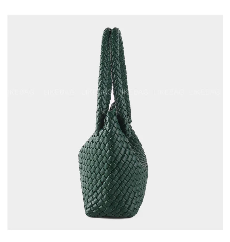 Woven Bag Women PU Leather Single Shoulder Bag - SalmanStore 