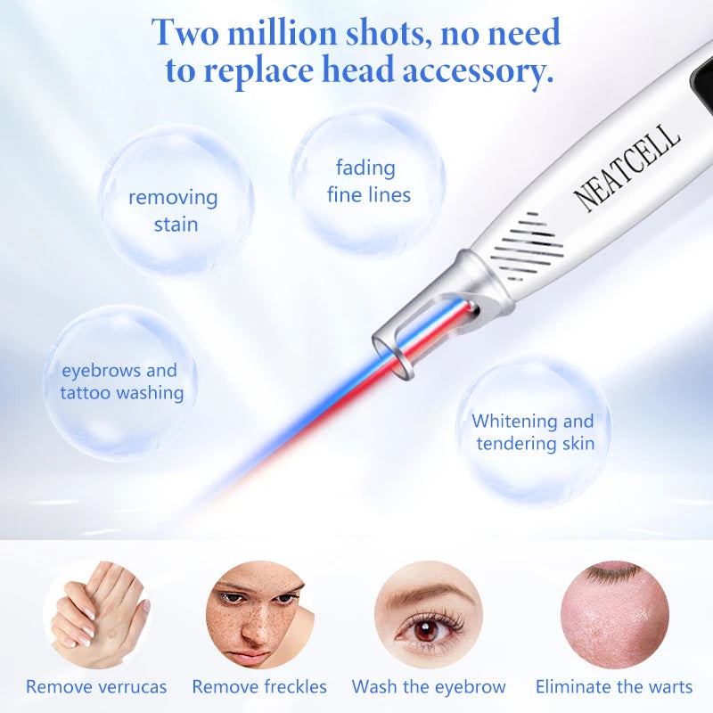 Picosecond Laser Pen for Scar Removal - Blue Light Therapy Mole Freckle Remover - JStorehub 
