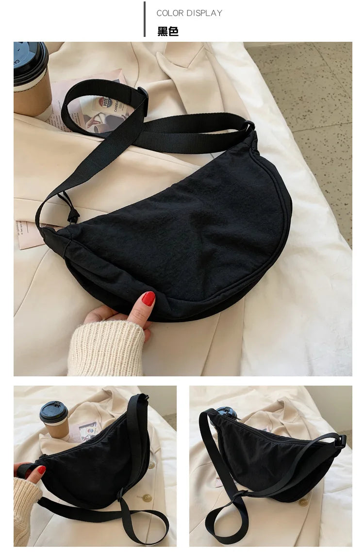 Casual Nylon Hobo Crossbody Bag for Women - Large Capacity Designer Shoulder