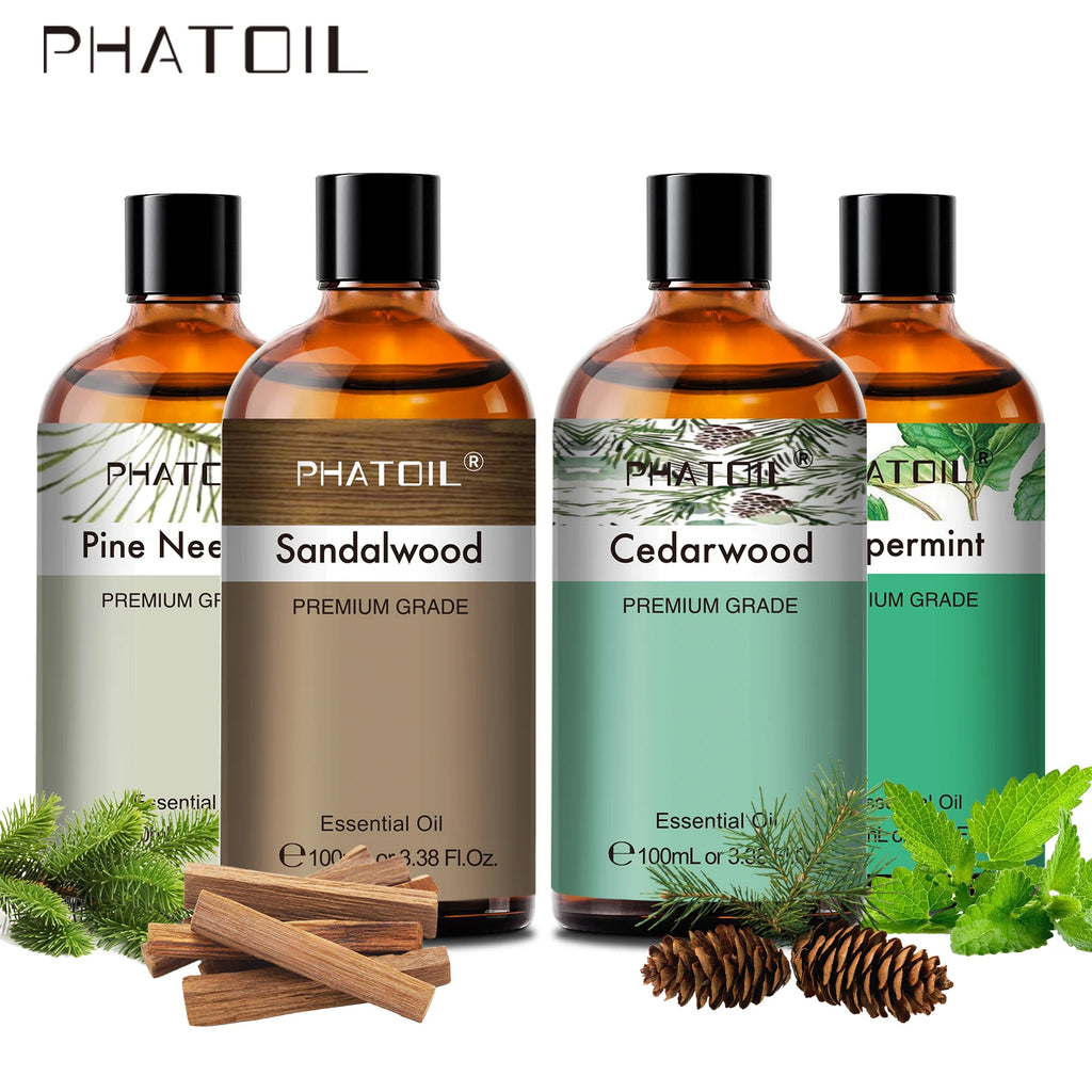 Phatoil 100ml Premium Essential Oil Set - Sandalwood Lavender Eucalyptus - JStorehub 