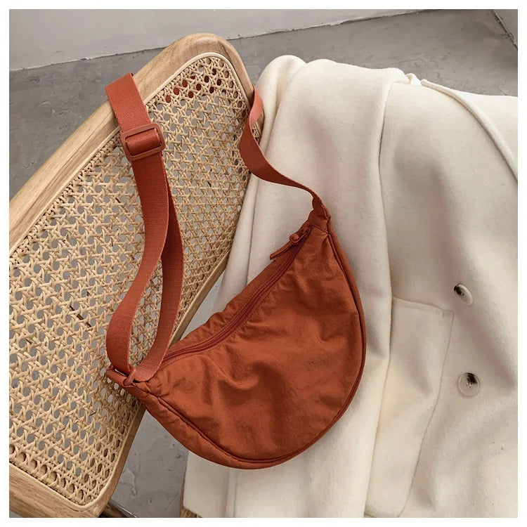Casual Nylon Hobo Crossbody Bag for Women - Large Capacity Designer Shoulder