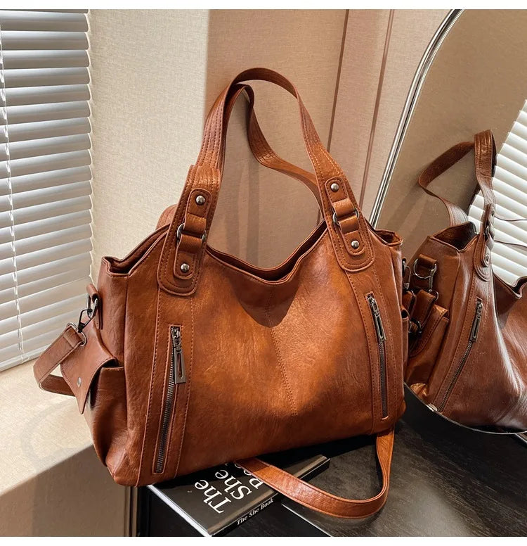Soft Interior Shoulder Bag 2026 - High Quality Contrasting Color PU Handbag for Wome - JStorehub 