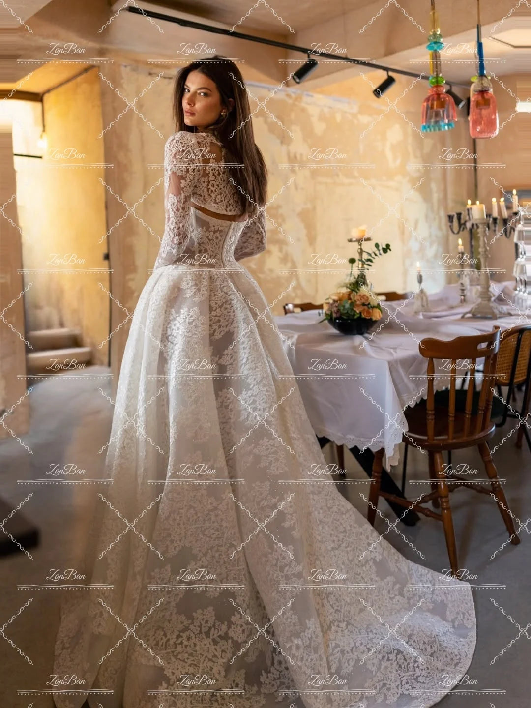 Exquisite A-Line Wedding Dress 2026 - Sweep Train Princess Waist Bridal Gown - JStorehub 