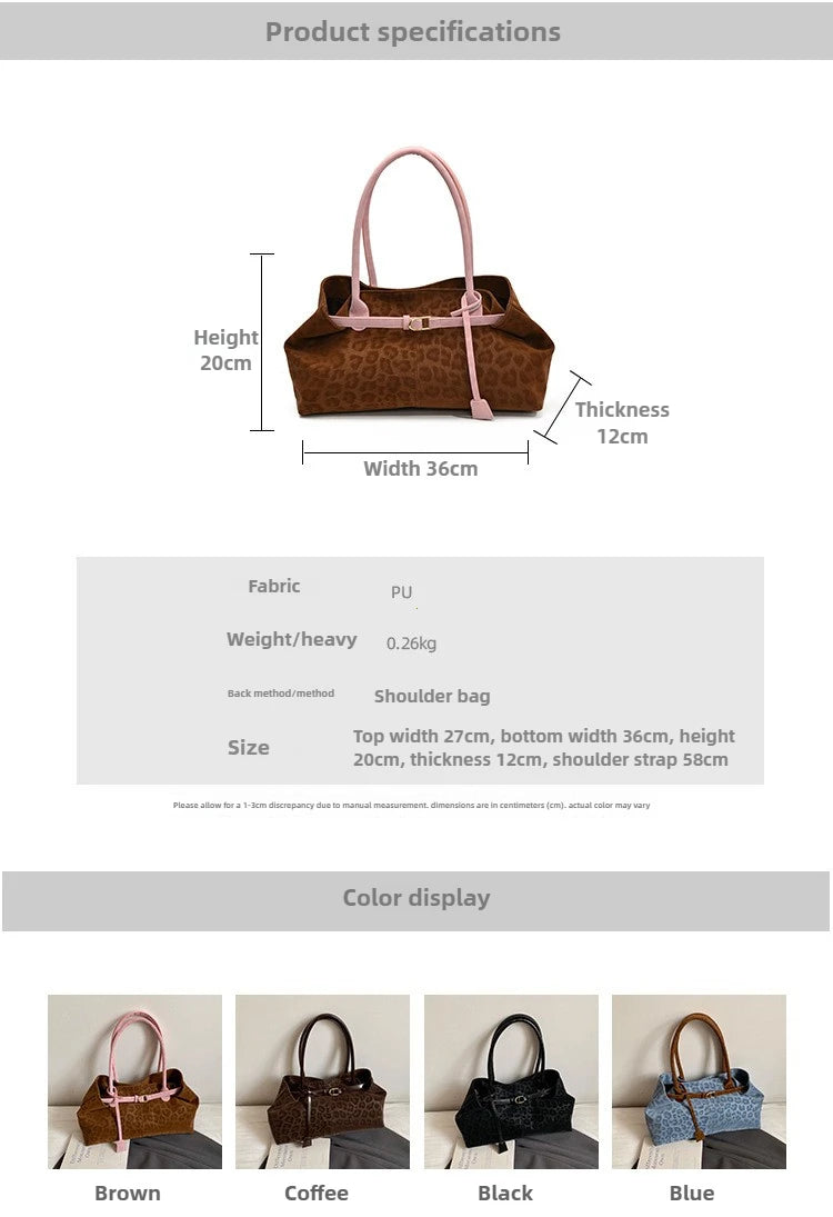 Leopard PU Leather Shoulder Bag for Women - 2026 Luxury Trend Tote Handbag - JStorehub 