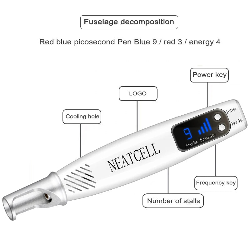 Picosecond Laser Pen for Scar Removal - Blue Light Therapy Mole Freckle Remover - JStorehub 