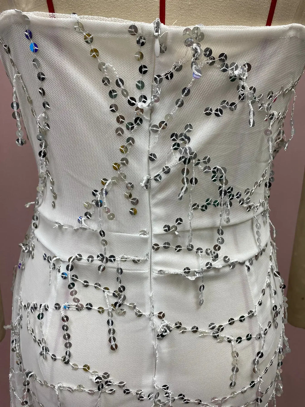Silver Lace-Up Tank Dress for Women - Sexy V-Neck Sleeveless Summer Dress - JStorehub 
