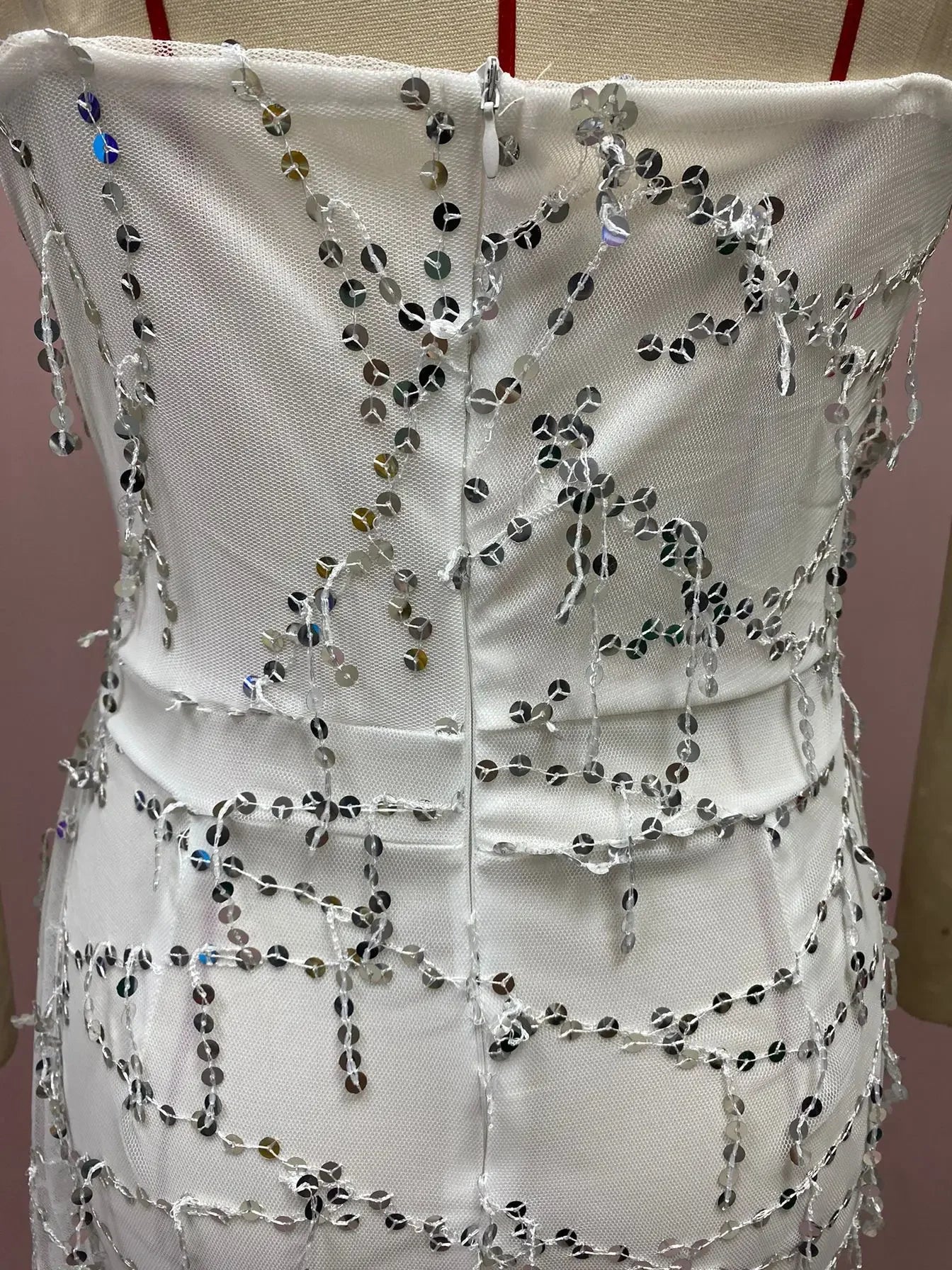 Silver Lace-Up Tank Dress for Women - Sexy V-Neck Sleeveless Summer Dress - JStorehub 