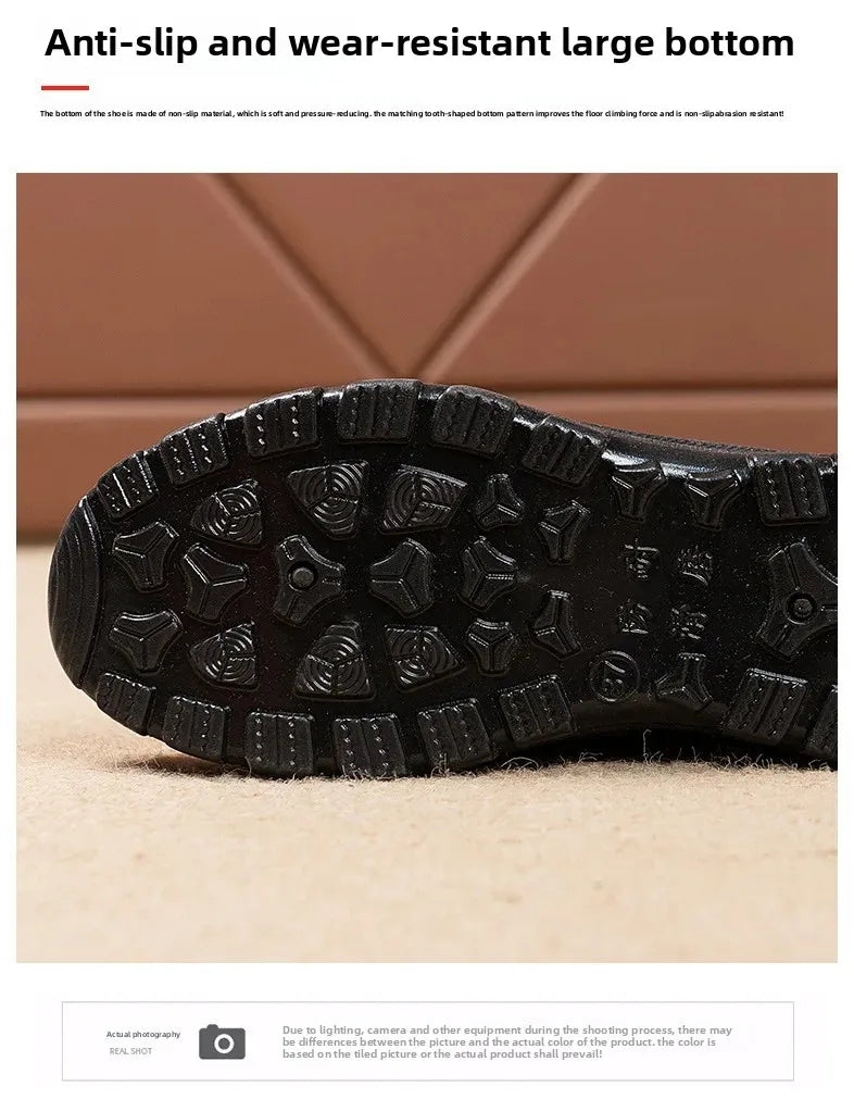 Black Beijing Cloth Casual Work Shoes for Women - Comfortable Slip-On Flats