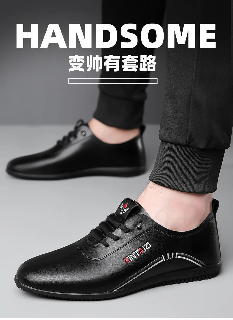 2024 casual men leather shoes Versatile Business White footwear Fashion anti slip comfortable loafers male new lightweight flat