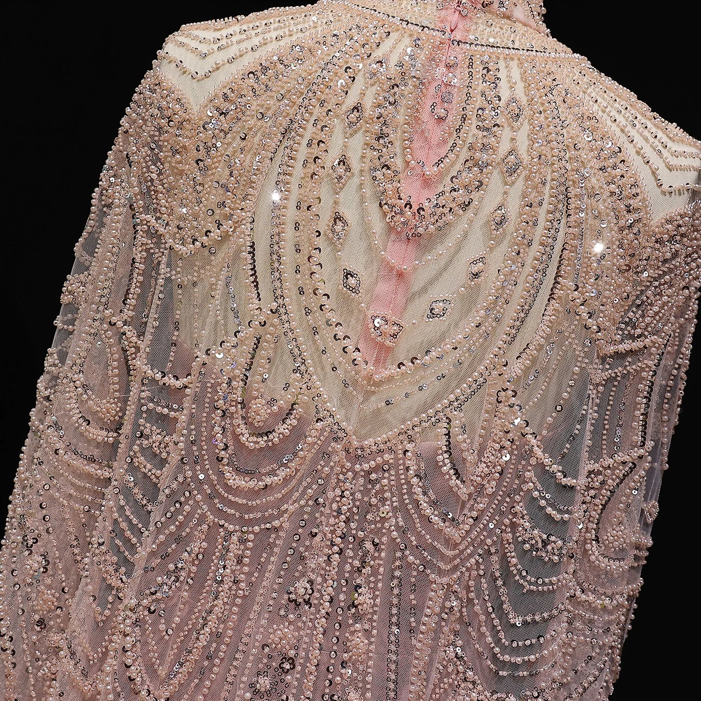 Customized Luxury Nude Caftan Prom Evening Dress - Elegant Party Gown - JStorehub 